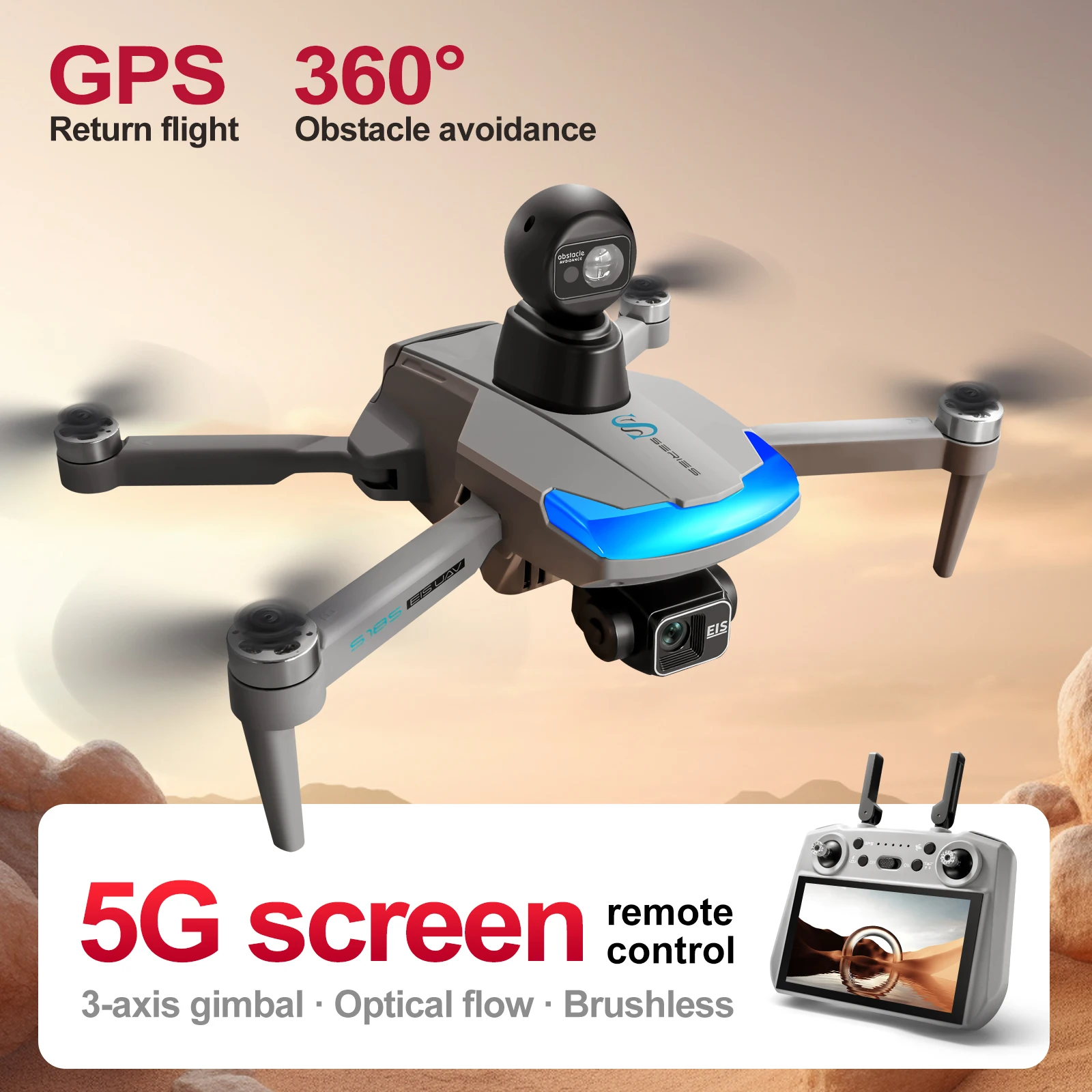 Drone Photogrammetry - S185 Profesjonalny dron 2.7K HD Podwójna